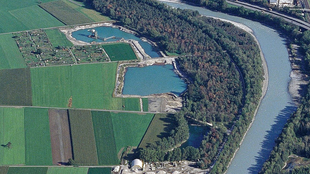 Hist. Luftaufnahme - Eichli-Kiesgrube