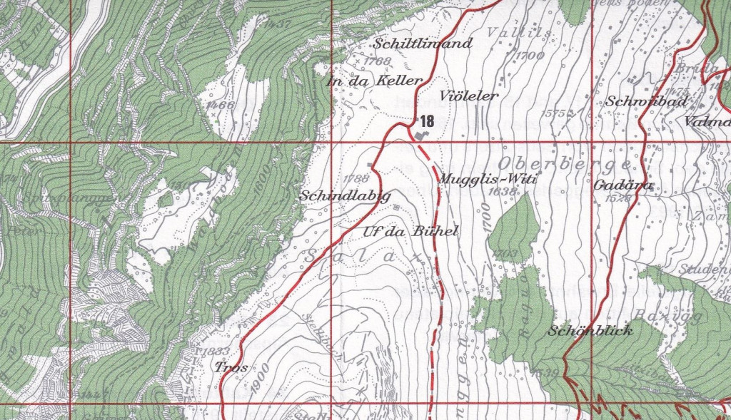 Schindlabig auf der Flurkarte