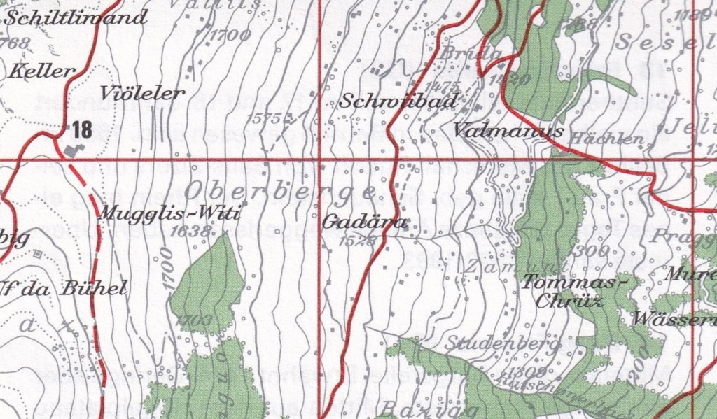Flurnamenkarte - Cadära