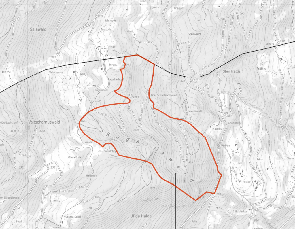 Ragallawald in einer Flurkarte